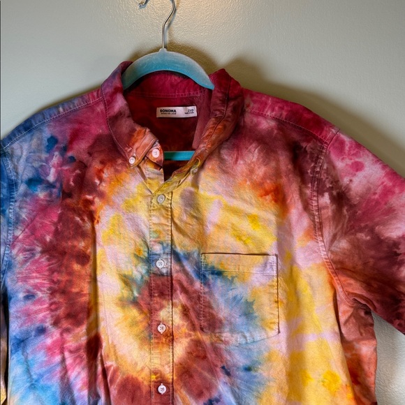 Multicolor Tie-Dye Men's Shirt - Picture 4 of 8